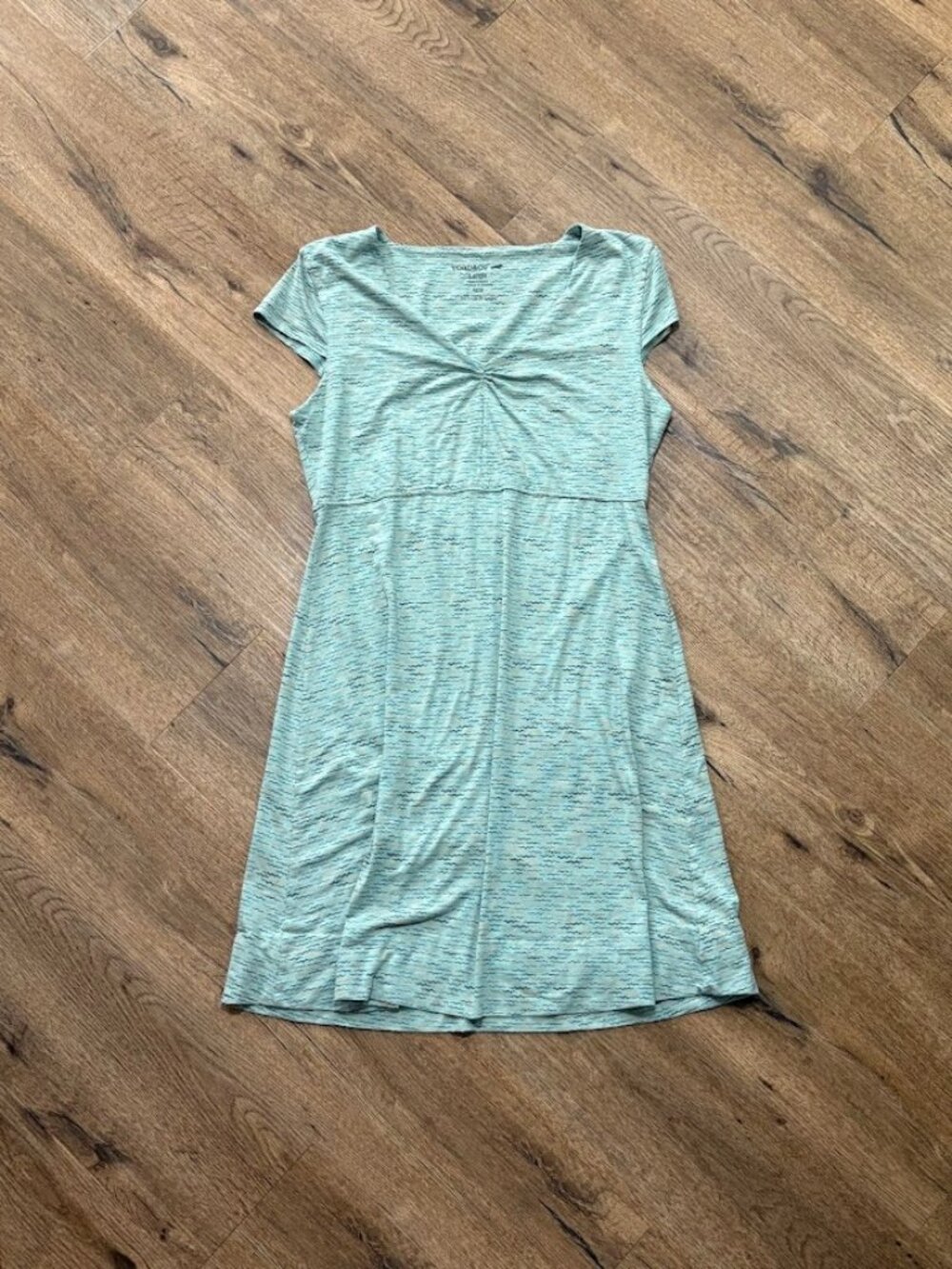 Toad&Co Rosemarie Dress Women's Large Sage Green Heather Cap Sleeve